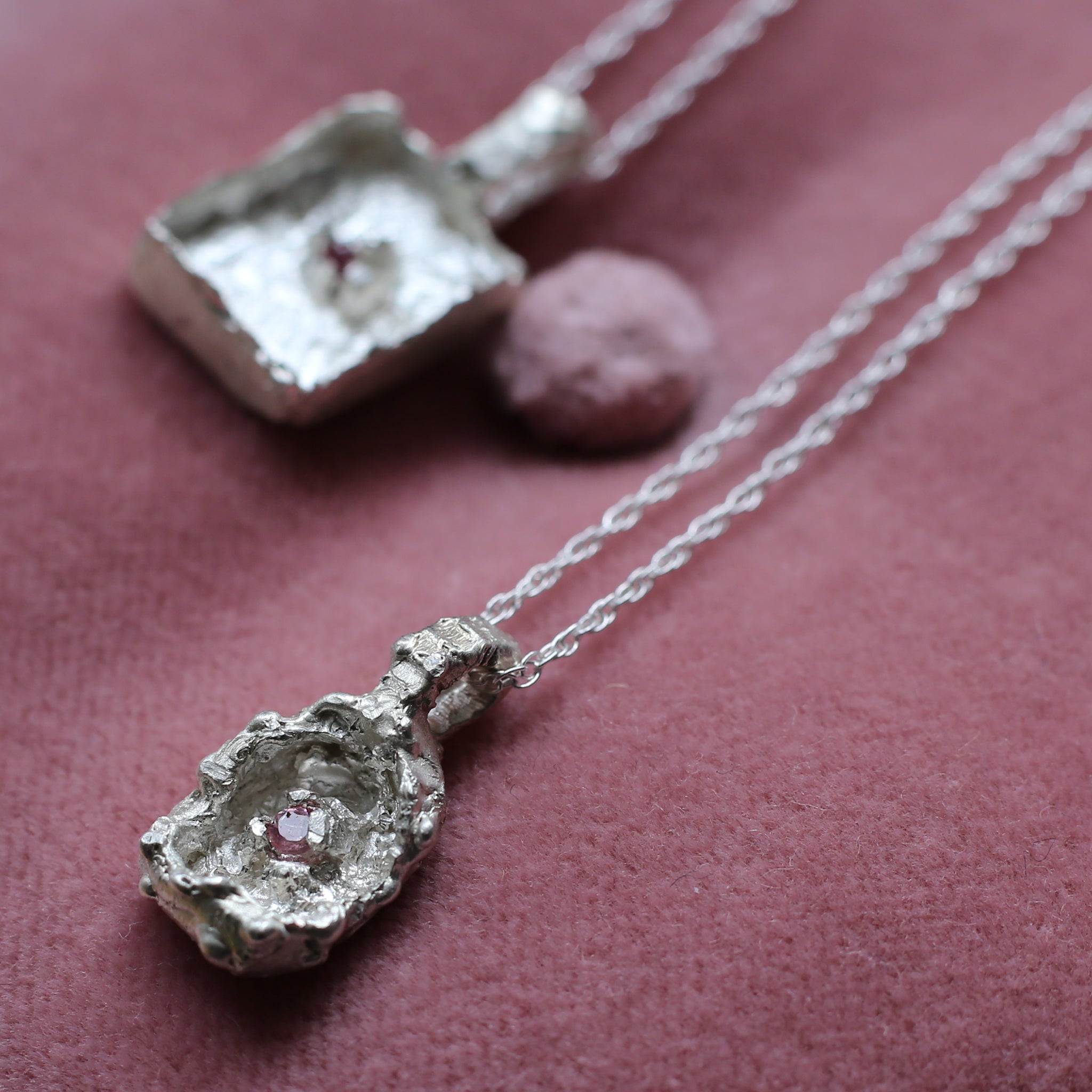 The Arched Sunken Pink Tourmaline Amulet